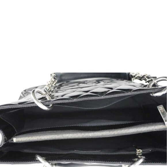 Chanel  Grand Shopping Patent Quilted Leather GST Tote Bag Black - Picture 12 of 15